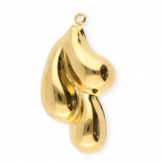 Stainless Steel - Rostfrei Stahl Anhänger Tropfen Gold
