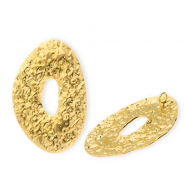 Stainless Steel - Rostfrei Stahl Anhänger Oval Gold