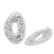 Stainless Steel - Rostfrei Stahl Anhänger Oval Silver