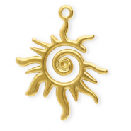 Stainless Steel - Rostfrei Stahl Anhänger spiralförmige Sonne Gold