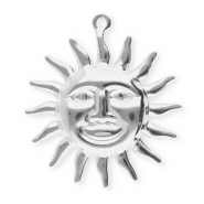 Stainless Steel - Rostfrei Stahl Anhänger Sonne mit Gesicht Silver