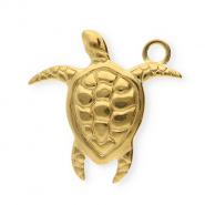 Stainless Steel - Rostfrei Stahl Anhänger Schildkröte Gold