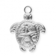 Stainless Steel - Rostfrei Stahl Anhänger Schildkröte mit Seestern Silver