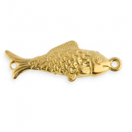 Stainless Steel - Rostfrei Stahl Schmuckzubehör Zwischenstück Fisch Gold