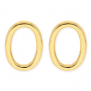 BY31® Ohrringe aus Stainless Steel - Rostfreiem Stahl Ohrstecker Oval Gold