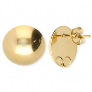 BY31® Stainless Steel - Rostfrei Stahl Schmuckzubehör Ohrringe / Ohrstecker Rund mit Öse Gold