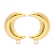 BY31® Stainless Steel - Rostfrei Stahl Schmuckzubehör Ohrringe / Ohrstecker Mond mit Öse Gold