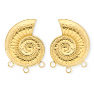 BY31® Stainless Steel - Rostfrei Stahl Schmuckzubehör Ohrringe / Ohrstecker Muschel mit 3 Ösen Gold
