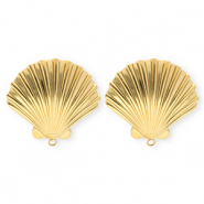 BY31® Stainless Steel - Rostfrei Stahl Schmuckzubehör Ohrringe / Ohrstecker Muschel mit Öse Gold