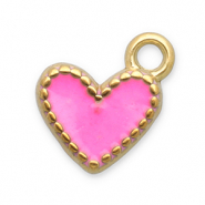 Stainless Steel - Rostfrei Stahl Anhänger Herz Gold-pink