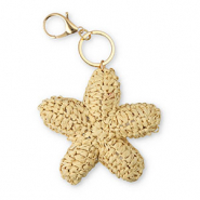 Schlüsselanhänger Gehäkelte Seestern Gold-beige