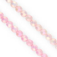 Top Glas Facett Perlen Rund 6 mm Pink-AB coating