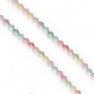 Glas Top Facett Perlen Bicone 4&nbsp;mm Multicolour pastel-AB coating