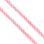 Top Glas Facett Perlen Rund 4 mm Pink-AB coating