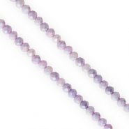 Top Glas Facett Perlen 4x3 mm Rondellen Purple-AB coating
