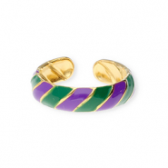 Ringe aus Stainless Steel - Rostfreiem Stahl Gold-purple-green