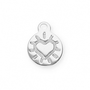 Stainless Steel - Rostfrei Stahl Anh&auml;nger Rund mit Herz Silver