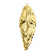 Stainless Steel - Rostfrei Stahl Anhänger Blatt Gold