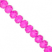 Top Glas Facett Perlen 12x9 mm Rondellen Fuchsia pink
