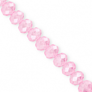 Top Glas Facett Perlen 12x9 mm Rondellen Light pink