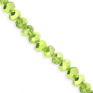 Top Glas Facett Perlen 8x6 mm Rondellen Green-pearl shine coating