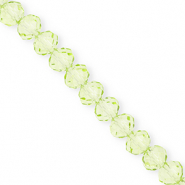 Top Glas Facett Perlen 8x6 mm Rondellen Light green