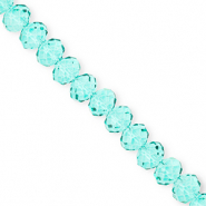 Top Glas Facett Perlen 8x6 mm Rondellen Turquoise green