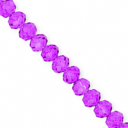 Top Glas Facett Perlen 8x6 mm Rondellen Grape purple