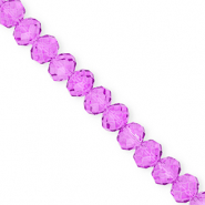 Top Glas Facett Perlen 8x6 mm Rondellen Purple