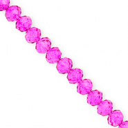 Top Glas Facett Perlen 8x6 mm Rondellen Fuchsia pink