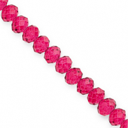 Top Glas Facett Perlen 8x6 mm Rondellen Cherry pink