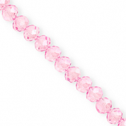 Top Glas Facett Perlen 8x6 mm Rondellen Light pink