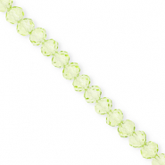 Top Glas Facett Perlen 6x5 mm Rondellen Light green