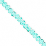 Top Glas Facett Perlen 6x5 mm Rondellen Turquoise green