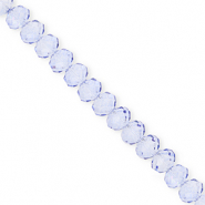 Top Glas Facett Perlen 6x5 mm Rondellen Blue