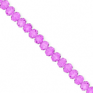 Top Glas Facett Perlen 6x5 mm Rondellen Purple