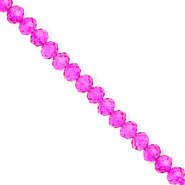 Top Glas Facett Perlen 6x5 mm Rondellen Fuchsia pink
