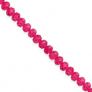 Top Glas Facett Perlen 6x5 mm Rondellen Cherry pink