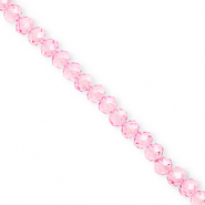 Top Glas Facett Perlen 6x5 mm Rondellen Light pink