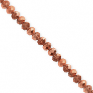 Top Glas Facett Perlen 4x3 mm Rondellen Rose gold-pearl shine coating