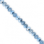 Top Glas Facett Perlen 4x3 mm Rondellen Blue-pearl shine coating