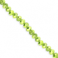 Top Glas Facett Perlen 4x3 mm Rondellen Green-pearl shine coating