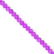 Top Glas Facett Perlen 4x3 mm Rondellen Grape purple