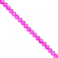 Top Glas Facett Perlen 4x3 mm Rondellen Fuchsia pink
