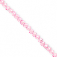 Top Glas Facett Perlen 4x3 mm Rondellen Light pink