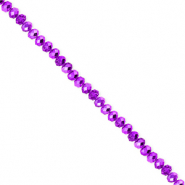 Top Glas Facett Perlen 3x2 mm Rondellen Dark purple-pearl shine coating