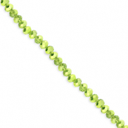 Top Glas Facett Perlen 3x2 mm Rondellen Green-pearl shine coating