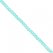 Top Glas Facett Perlen 3x2 mm Rondellen Turquoise green