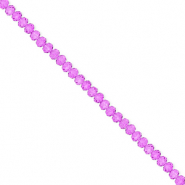 Top Glas Facett Perlen 3x2 mm Rondellen Purple