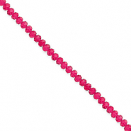 Top Glas Facett Perlen 3x2 mm Rondellen Cherry pink